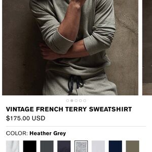 James Perse Vintage French Terry Sweatshirt - Heather Grey